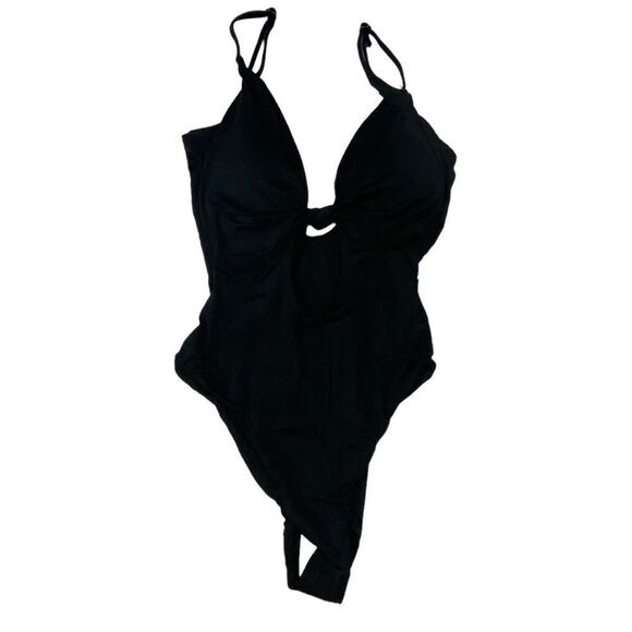 Andie Swim Black Santorini Keyhole Knot One Piece Swimsuit Sz M NWT - Picture 5 of 15